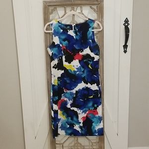 Watercolor form fitting dress